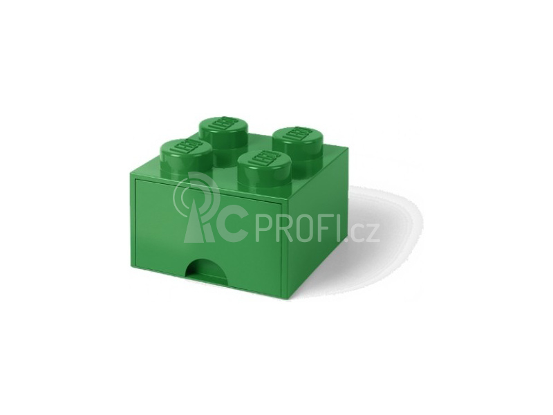 LEGO úložný box s šuplíkem 250x250x180mm - tmavě zelený
