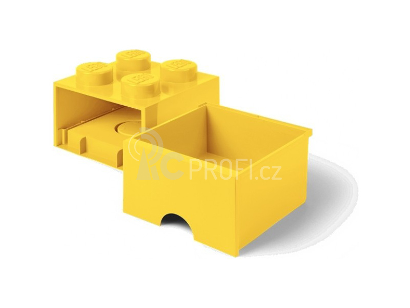 LEGO úložný box s šuplíkem 250x250x180mm - žlutý