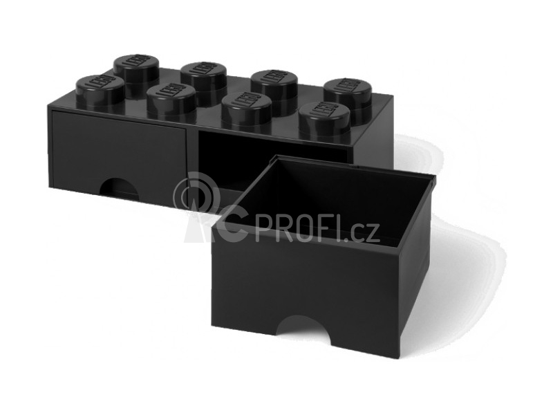 LEGO úložný box s šuplíky 250x500x180mm - tmavě šedý