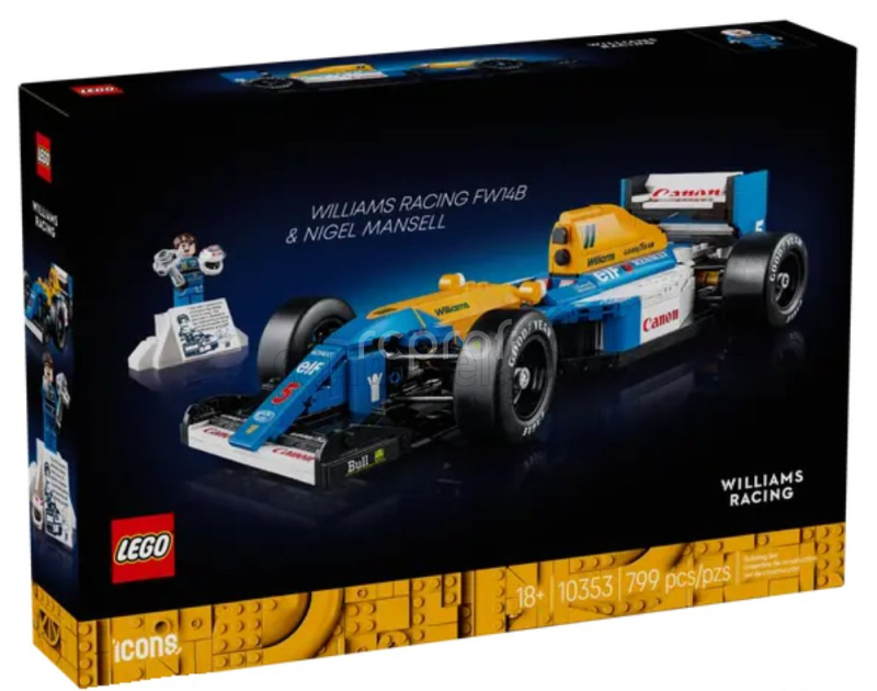 Lego Williams Lego Icons - F1  Fw14b Renault N 5 World Champion Season 1992 Nigel Mansell - 799 Pezzi - 799 Pcs Blue