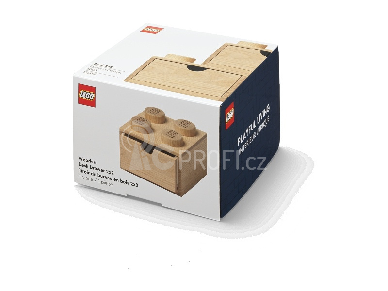 LEGO Wood dřevěný stolní box 4 se zásuvkou dub