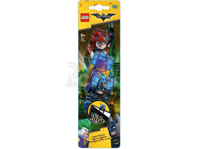 LEGO záložky 3ks - Batman Movie (Batman/Harley Quinn/Batgirl)