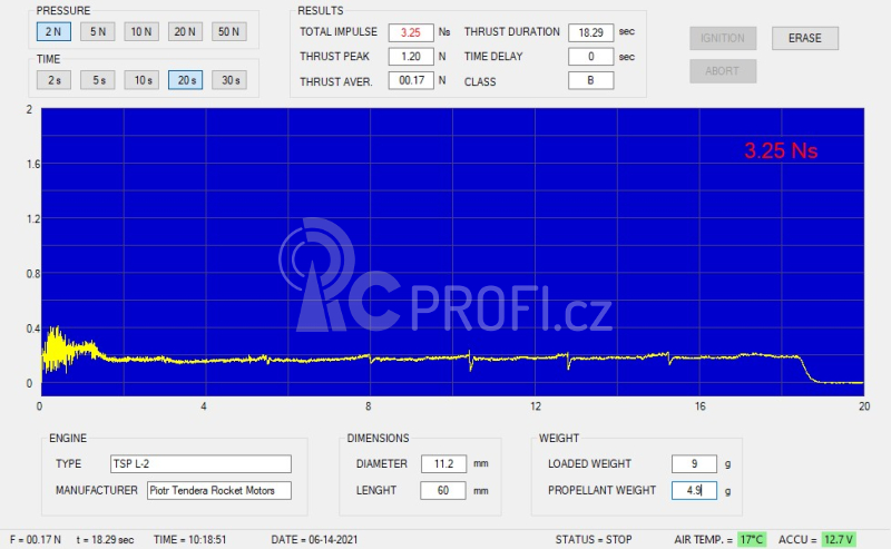 Letecký raketový motor TSP L-2 ( 8ks )