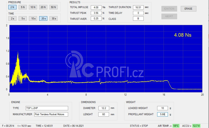 Letecký raketový motor TSP L-2HP ( 8ks )