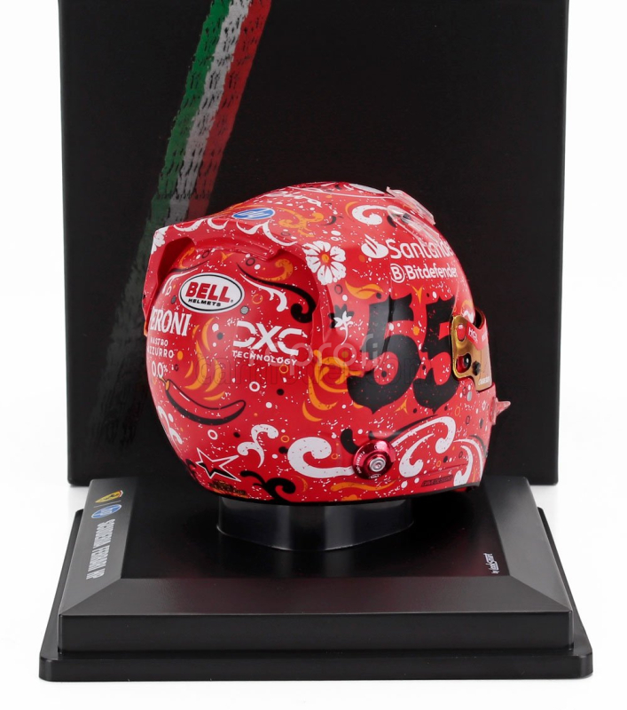 Looksmart Bell helmet Casco Helmet F1 Carlos Sainz Team Ferrari Hp N 55 Winner Mexico Gp 2024 1:5 Red