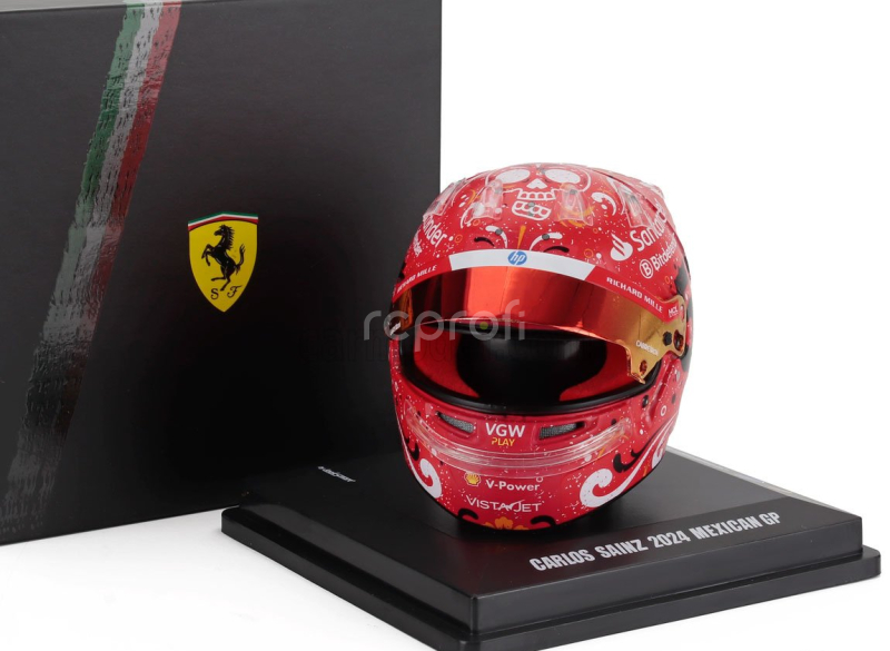 Looksmart Bell helmet Casco Helmet F1 Carlos Sainz Team Ferrari Hp N 55 Winner Mexico Gp 2024 1:5 Red