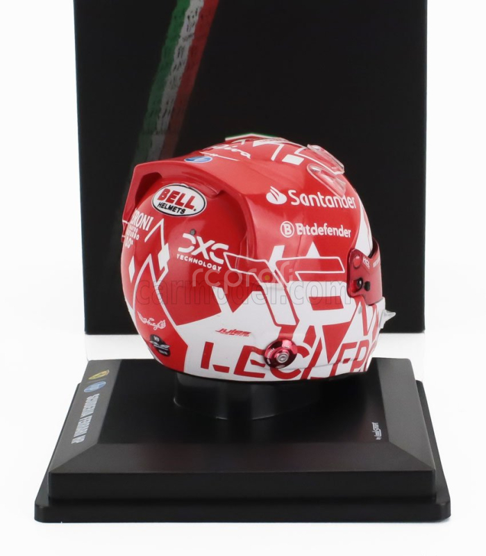 Looksmart Bell helmet Casco Helmet F1 Charles Leclerc Team Ferrari Hp N 16 Winner Monaco Gp 2024 1:5 Bílá Červená