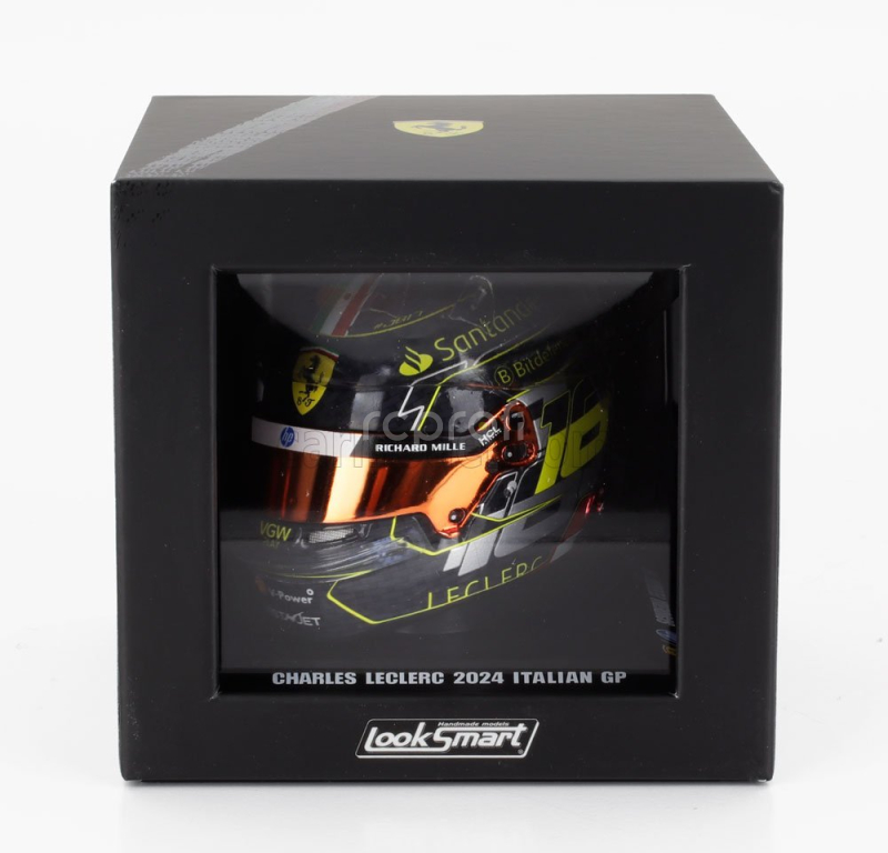 Looksmart Bell helmet Casco Helmet F1 Charles Leclerc Team Ferrari Hp N 16 Winner Monza Italy Gp 2024 1:5 Black