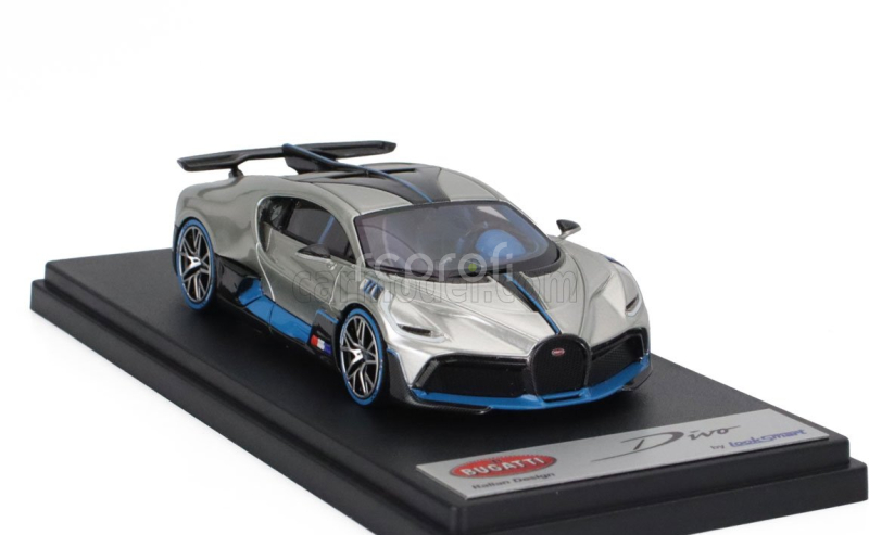 Looksmart Bugatti Divo 2018 1:43 Argent Lesklý - Stříbrný Karbon