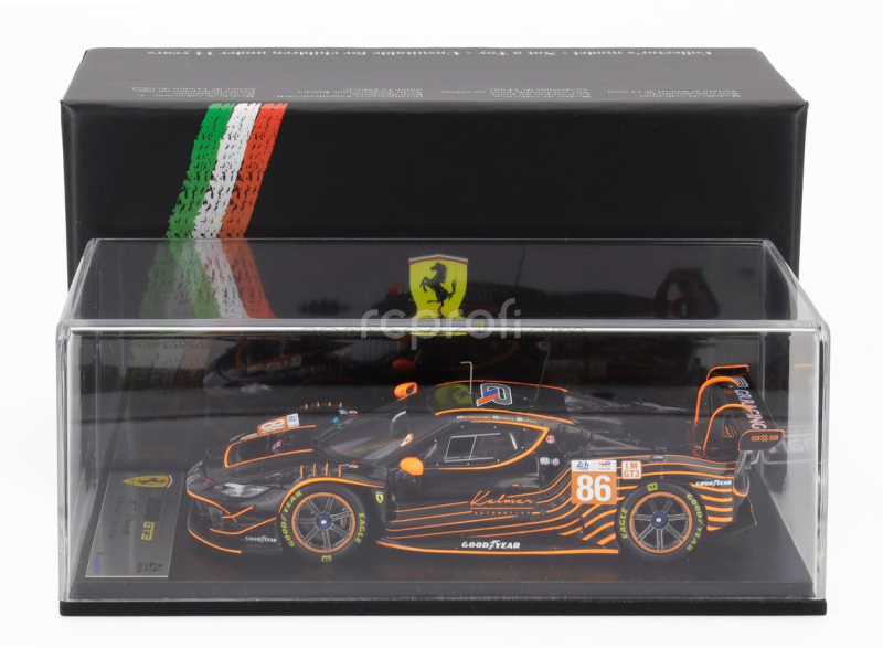 Looksmart Ferrari 296 Gt3 3.0l Turbo V6 Team Gr Racing N 86 24h Le Mans 2024 Riccardo Pera - Daniel Serra - Michael Wainwright 1:43 Černá Oranžová