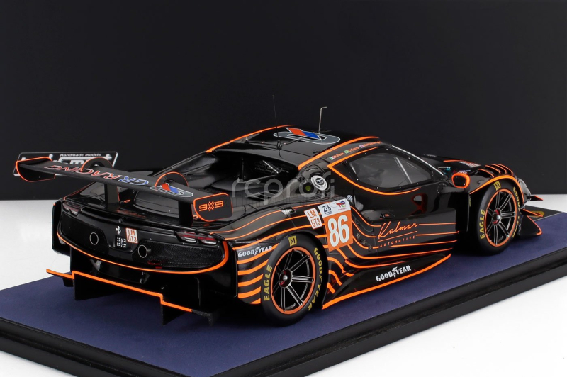 Looksmart Ferrari 296 Gt3 3.0l Turbo V6 Team Gr Racing N 86 24h Le Mans 2024 Riccardo Pera - Daniel Serra - Michael Wainwright - With Showcase - Con Vetrina 1:18 Černá Oranžová