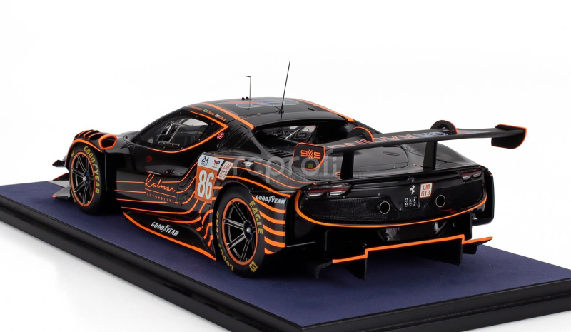 Looksmart Ferrari 296 Gt3 3.0l Turbo V6 Team Gr Racing N 86 24h Le Mans 2024 Riccardo Pera - Daniel Serra - Michael Wainwright - With Showcase - Con Vetrina 1:18 Černá Oranžová