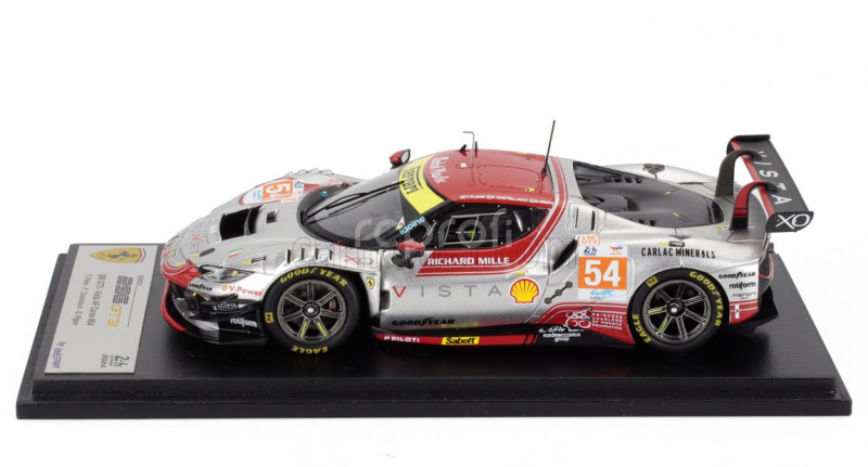 Looksmart Ferrari 296 Gt3 3.0l Turbo V6 Team Vista Af Corse N 54 24h Le Mans 2024 Davide Rigon - Francesco Castellacci - Thomas Flohr 1:43 Silver Red
