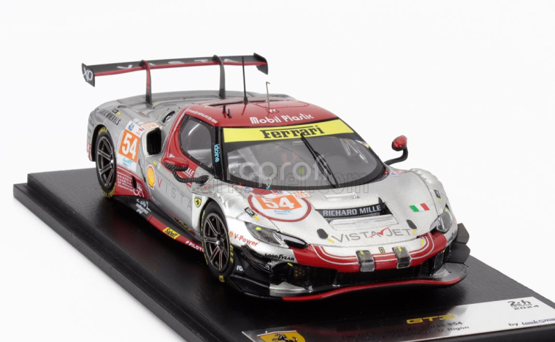 Looksmart Ferrari 296 Gt3 3.0l Turbo V6 Team Vista Af Corse N 54 24h Le Mans 2024 Davide Rigon - Francesco Castellacci - Thomas Flohr 1:43 Silver Red