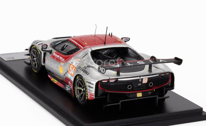 Looksmart Ferrari 296 Gt3 3.0l Turbo V6 Team Vista Af Corse N 54 24h Le Mans 2024 Davide Rigon - Francesco Castellacci - Thomas Flohr 1:43 Silver Red