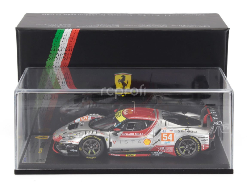 Looksmart Ferrari 296 Gt3 3.0l Turbo V6 Team Vista Af Corse N 54 24h Le Mans 2024 Davide Rigon - Francesco Castellacci - Thomas Flohr 1:43 Silver Red