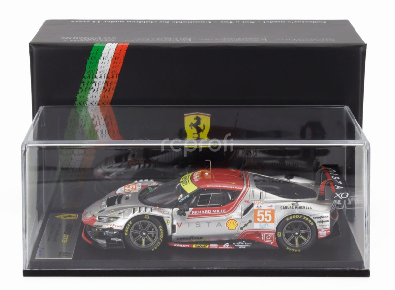 Looksmart Ferrari 296 Gt3 3.0l Turbo V6 Team Vista Af Corse N 55 24h Le Mans 2024 Alessio Rovera - Francois Heriau - Simon Mann 1:43 Silver Red