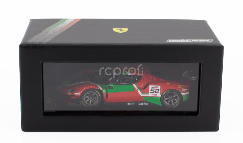 Looksmart Ferrari 296 Gt3 3.0l Twin Turbo V6 Team Af Corse N 52 24h Spa 2024 Andrea Bertolini - Jef Machiels - Louis Machiels - Tommaso Mosca 1:43 Červená Zelená