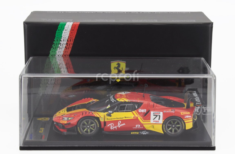 Looksmart Ferrari 296 Gt3 3.0l Twin Turbo V6 Team Af Corse N 71 24h Spa 2024 David Vidales – Vincent Abril – Thomas Neubauer 1:43 Červená Žlutá