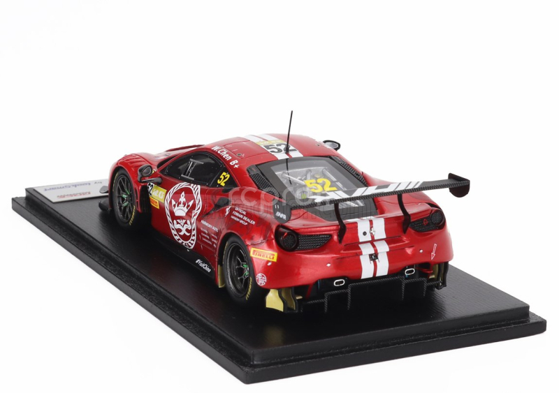 Looksmart Ferrari 296 Gt3 3.0l Twin Turbo V6 Team Harmony Racing N 52 Fia Gt World Cup Macau 2023 Weian Chen 1:43 Červená Met Bílá