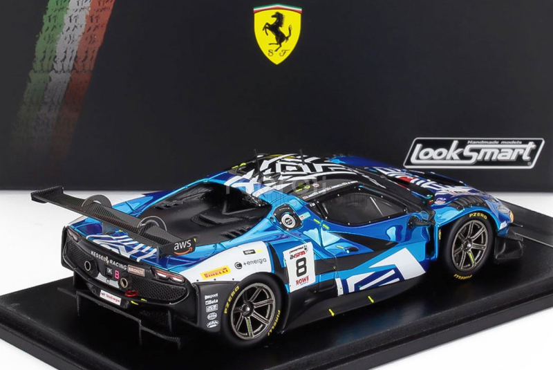 Looksmart Ferrari 296 Gt3  3.9l Turbo V8 Team Kessel Racing N 8 24h Spa 2024 Nicolo Rosi – Nicolo Schiro – David Fumanelli – Daniele Di Amato 1:43 Blue