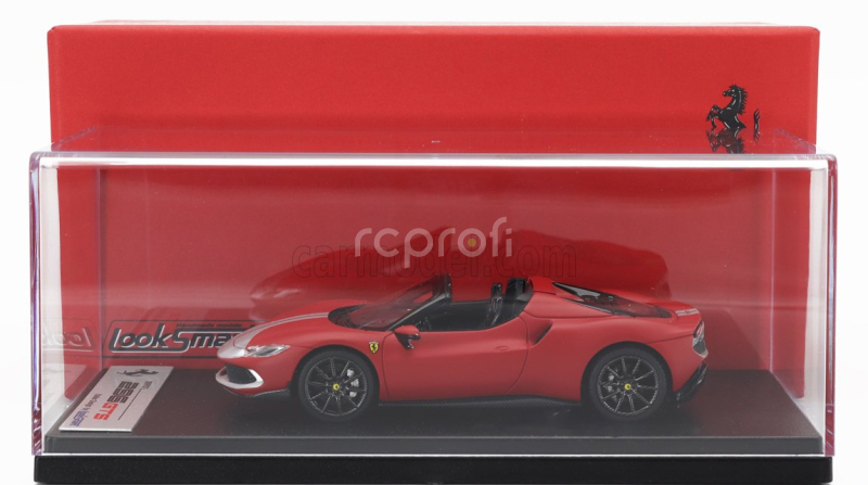 Looksmart Ferrari 296 Gts Spider Assetto Fiorano Open Roof 2022 1:43 Rosso F-1-75 - Matná Červená Stříbrná
