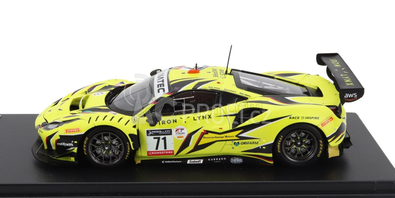 Looksmart Ferrari 488 Gt3 Evo 3.9l Turbo V8 Team Iron Lynx N 71 1:43, žlutá