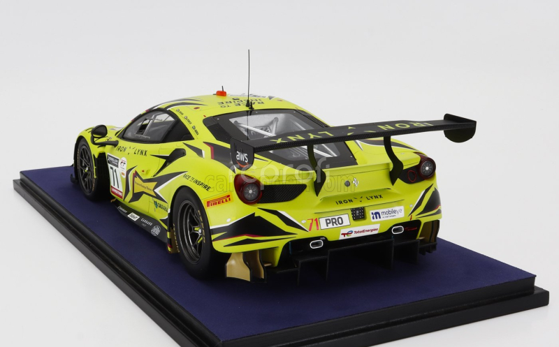 Looksmart Ferrari 488 Gt3 Evo 3.9l Turbo V8 Team Iron Lynx N 71 3rd 24h Spa 2022 Antonio Fuoco - Davide Rigon - Daniel Serra - Con Vetrina - With Showcase 1:18 Žlutá Černá