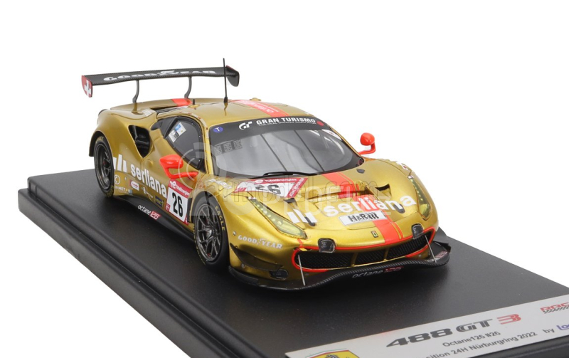 Looksmart Ferrari 488 Gt3 Evo 3.9l Turbo V8 Team Octane126 Serliana N 26 1:43, zlatá
