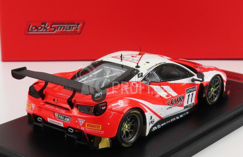 Looksmart Ferrari 488 Gt3 Evo Team Kessel Racing N 11 24h Spa 2021 D.fumanelli - G.roda - T.kohmann 1:43 Red Fluo White