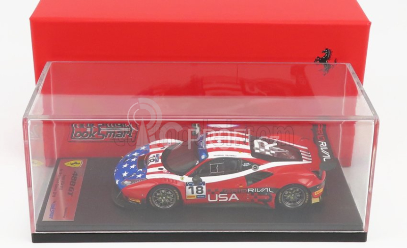 Looksmart Ferrari 488 Gt3 Usa Team N 18 1:43, vlajka USA