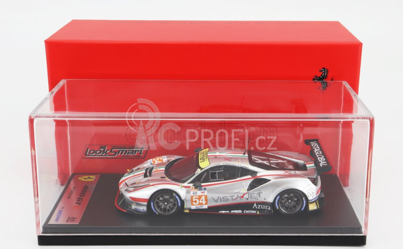 Looksmart Ferrari 488 Gte Evo 3.9l Turbo V8 Team Af Corse N 54 1:43, stříbrná