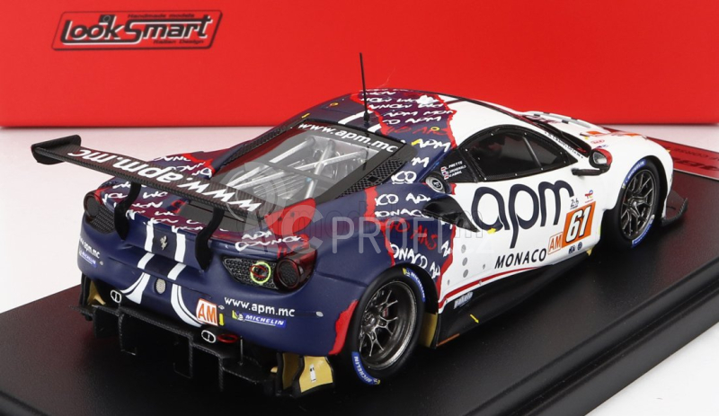 Looksmart Ferrari 488 Gte Evo 3.9l Turbo V8 Team Af Corse N 61 1:43, bílomodrá