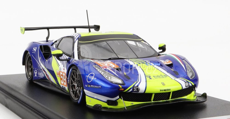 Looksmart Ferrari 488 Gte Evo 3.9l Turbo V8 Team Inception Racing N 59 1:43, modrá