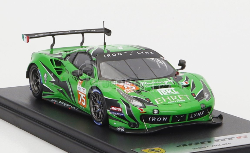 Looksmart Ferrari 488 Gte Evo 3.9l Turbo V8 Team Iron Lynx N 75 1:43, zelená