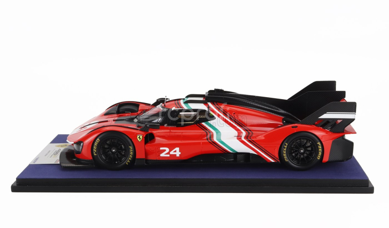 Looksmart Ferrari 499p 3.0l Turbo V6 N 24 Modificata Launch Version 2024 - Con Vetrina - With Showcase 1:18 Červená Bílá Černá