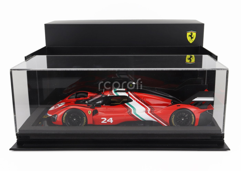 Looksmart Ferrari 499p 3.0l Turbo V6 N 24 Modificata Launch Version 2024 - Con Vetrina - With Showcase 1:18 Červená Bílá Černá