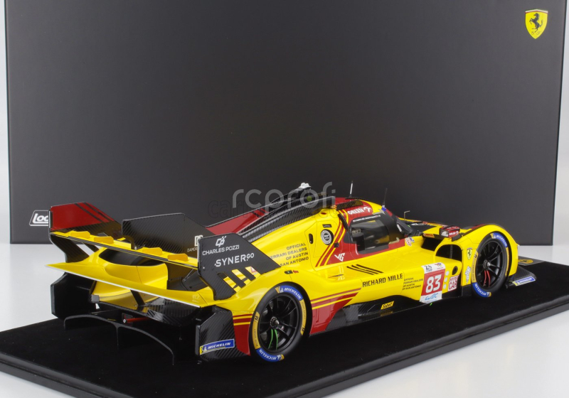 Looksmart Ferrari 499p 3.0l Turbo V6 Team Af Corse N  83 24h Le Mans 2024 Robert Kubica - Robert Shwartzman - Yifei Ye 1:12 Žlutá Červená