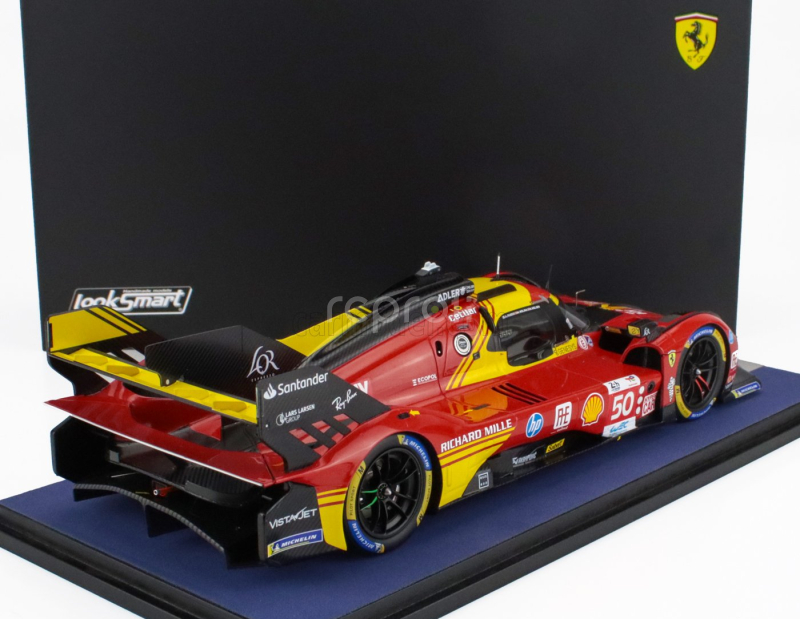 Looksmart Ferrari 499p 3.0l Turbo V6 Team Ferrari Af Corse N 50 Winner 24h Le Mans 2024 Antonio Fuoco - Miguel Molina - Nicklas Nielsen 1:18 Červená Žlutá Černá