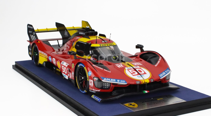 Looksmart Ferrari 499p 3.0l Turbo V6 Team Ferrari Af Corse N 50 Winner 24h Le Mans 2024 Antonio Fuoco - Miguel Molina - Nicklas Nielsen 1:18 Červená Žlutá Černá