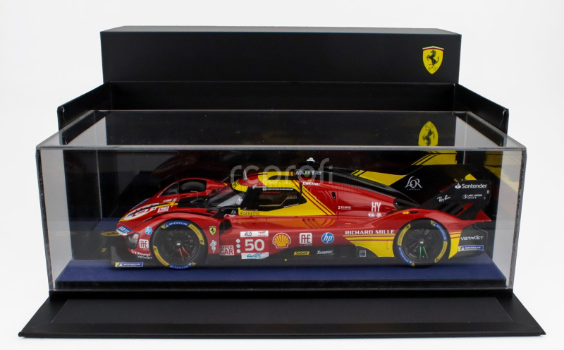 Looksmart Ferrari 499p 3.0l Turbo V6 Team Ferrari Af Corse N 50 Winner 24h Le Mans 2024 Antonio Fuoco - Miguel Molina - Nicklas Nielsen 1:18 Červená Žlutá Černá