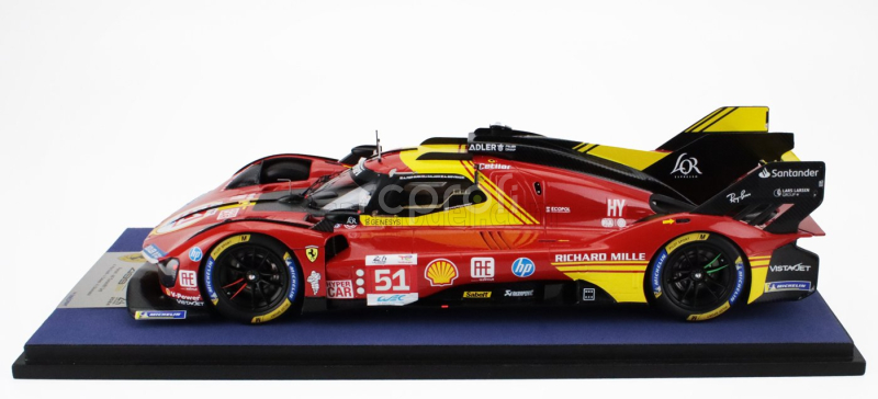 Looksmart Ferrari 499p 3.0l Turbo V6 Team Ferrari Af Corse N 51 3rd 24h Le Mans 2024 Alessandro Pier Guidi - James Calado - Antonio Giovinazzi 1:18 Červená Žlutá Černá