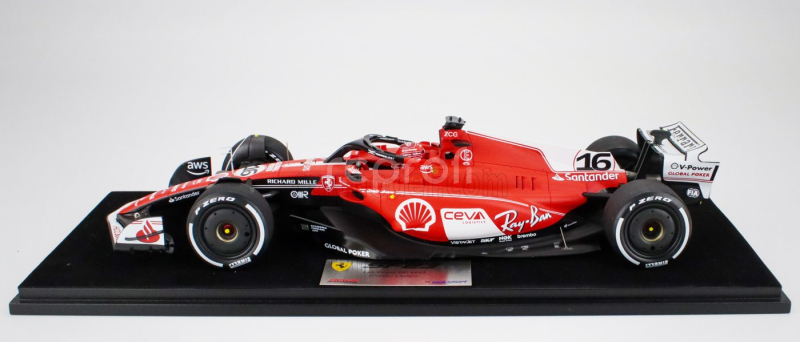 Looksmart Ferrari F1  Sf-23 Team Scuderia Ferrari N 16 2nd Las Vegas Usa Gp 2023 Charles Leclerc 1:18 Červená Bílá Černá