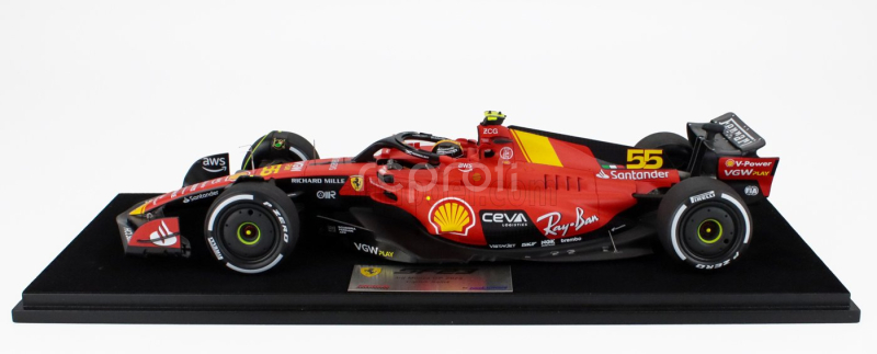 Looksmart Ferrari F1  Sf-23 Team Scuderia Ferrari N 55 Monza Italy Gp 2023 Carlos Sainz 1:18 Červená Černá