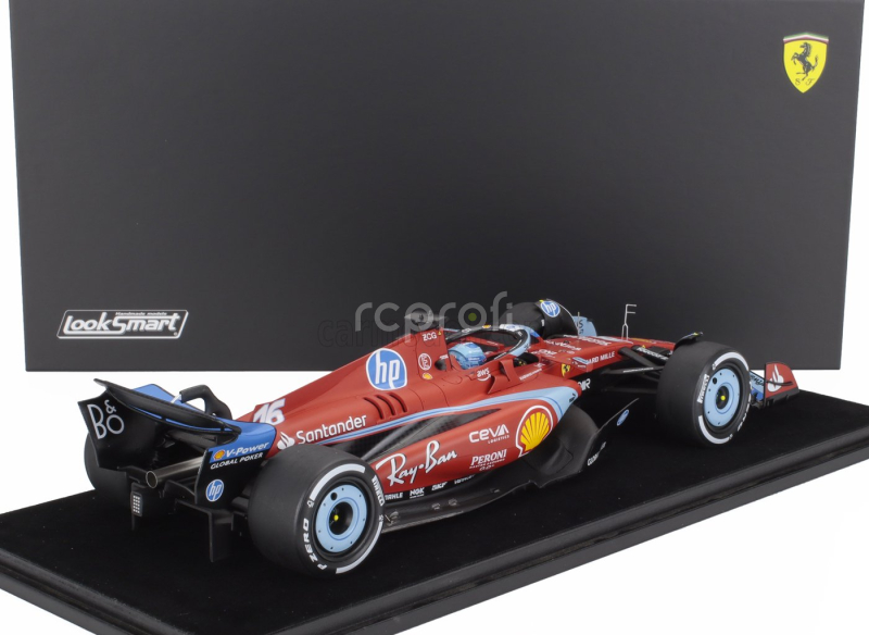 Looksmart Ferrari F1  Sf-24 Team Scuderia Ferrari N 16 3rd Miami Gp 2024 Charles Leclerc - Con Vetrina - With Showcase 1:18 Červená Černá Světle Modrá