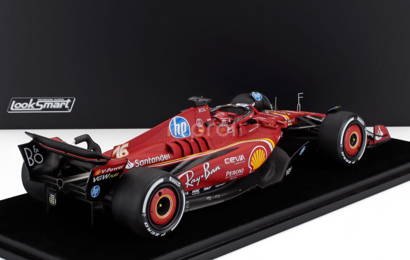 Looksmart Ferrari F1  Sf-24 Team Scuderia Ferrari N 16 Winner Monaco Gp 2024 Charles Leclerc - Con Vetrina - With Showcase 1:18 Červená Bílá Žlutá