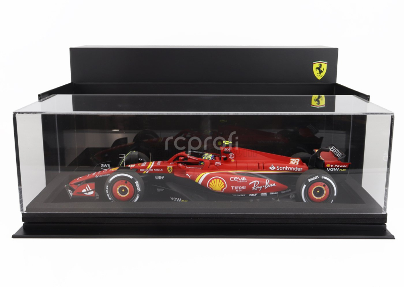 Looksmart Ferrari F1  Sf-24 Team Scuderia Ferrari N 38 7th Saudi Arabia Gp 2024 Oliver Bearman - Con Vetrina - With Showcase 1:18 Červená Černá