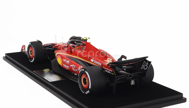 Looksmart Ferrari F1  Sf-24 Team Scuderia Ferrari N 55 3rd Bahrain Gp 2024 Carlos Sainz - Con Vetrina - With Showcase 1:18 Červená Černá