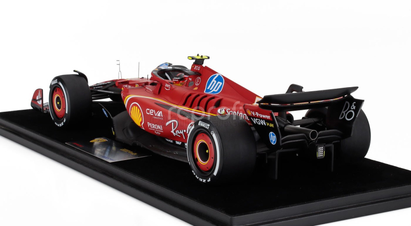 Looksmart Ferrari F1  Sf-24 Team Scuderia Ferrari N 55 3rd Monaco Gp 2024 Carlos Sainz - Con Vetrina - With Showcase 1:18 Červená Bílá Žlutá