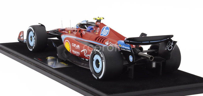 Looksmart Ferrari F1  Sf-24 Team Scuderia Ferrari N 55 5th Miami Gp 2024 Carlos Sainz - Con Vetrina - With Showcase 1:18 Červená Černá Světle Modrá